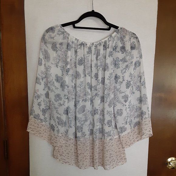 BLACK RAINN/ CHIFFON BLOUSE/SMALL - Picture 5 of 9